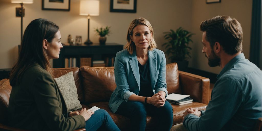 Couple receiving professional support in a therapy session