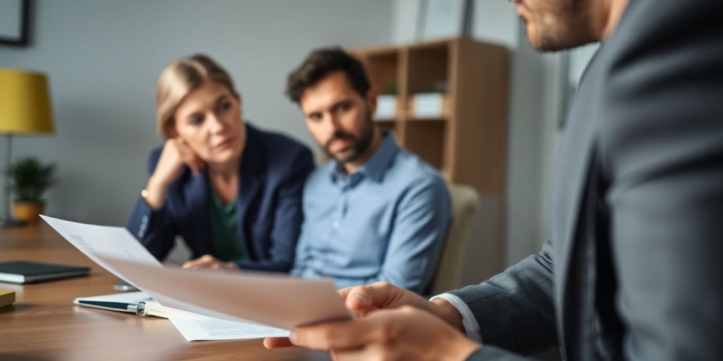 A lawyer and client discussing a bodily injury case.