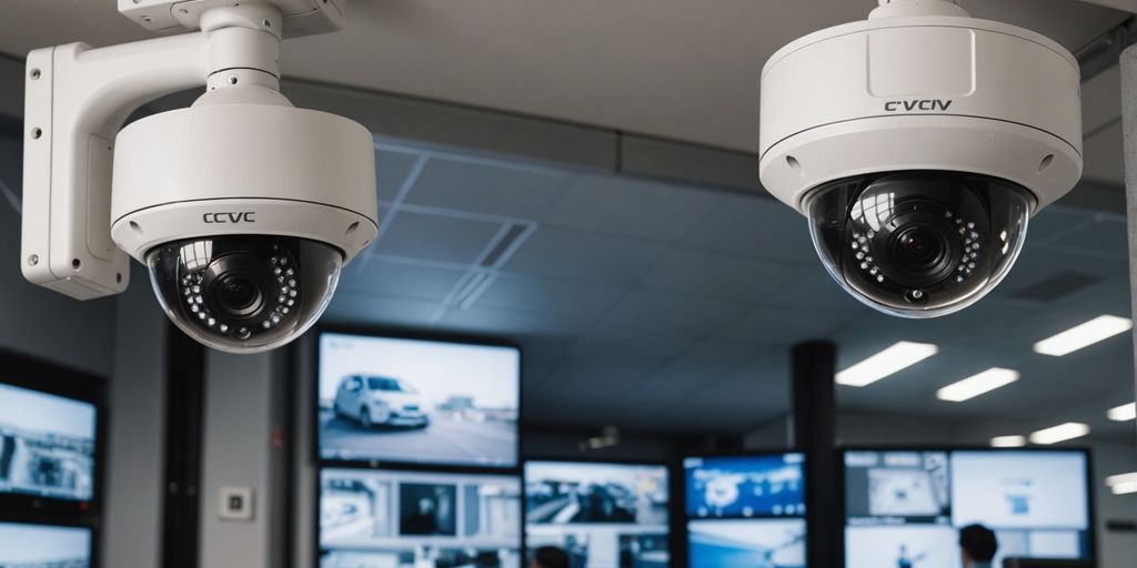 Analogue and IP CCTV cameras side by side.