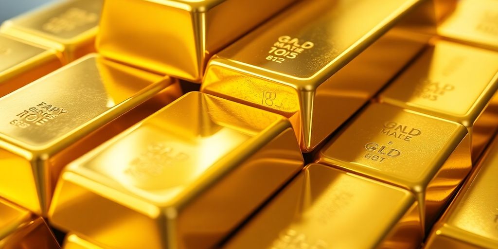 Lingots d'or brillants dans une pile.