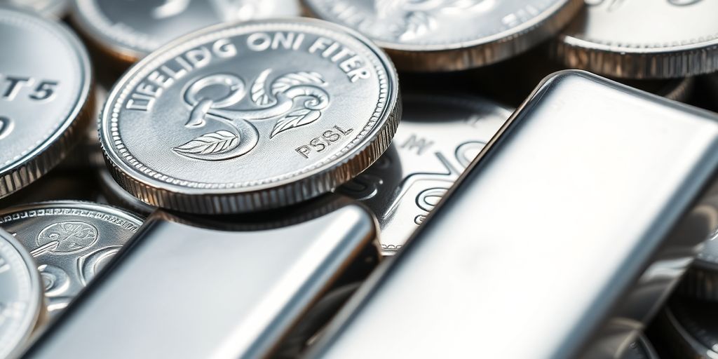 Monnaie en argent authentique sur fond neutre.