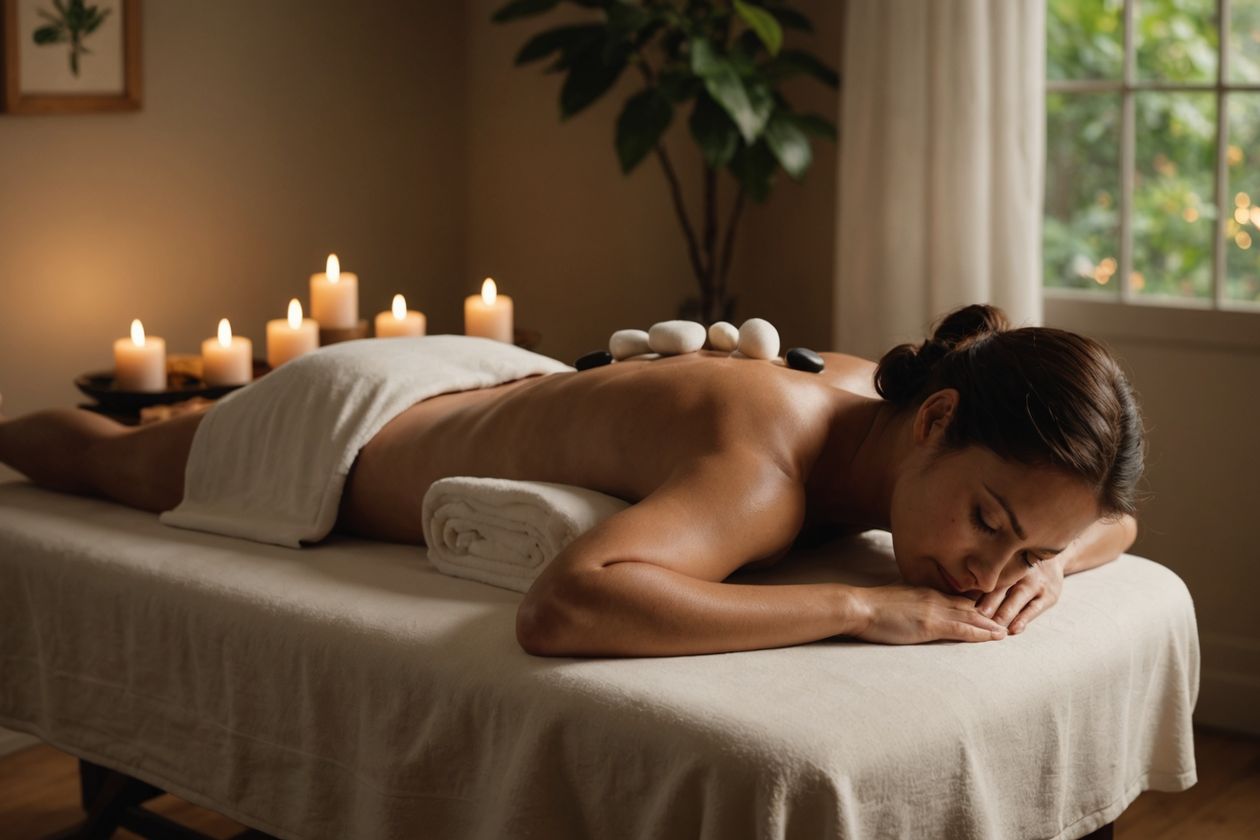 Person getting a massage at home