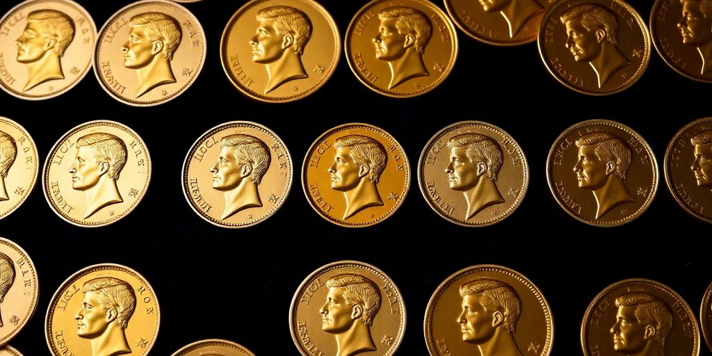 Collection de pièces en or de Napoléon.