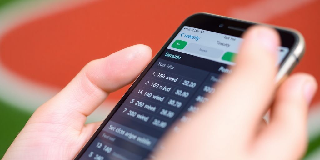 Sports bettor analyzing odds on a screen.