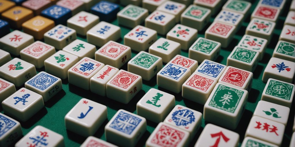 Various Mahjong tile sets on display with a prominent 'Sale' tag indicating special value and discounted prices.