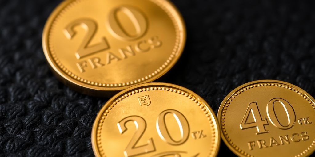 Photographie des pièces de 20 et 40 francs.