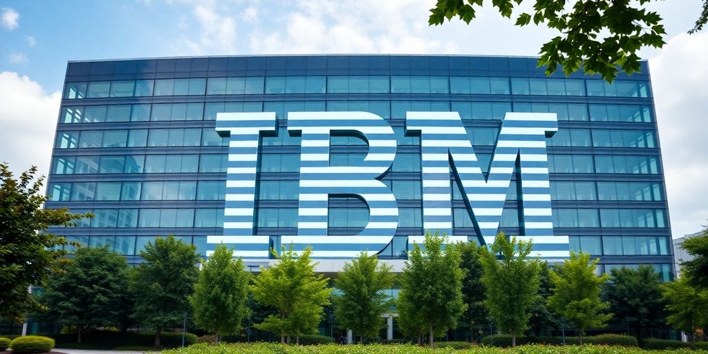 IBM corporate building exterior with modern architecture.