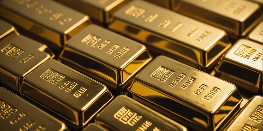 Stack of shiny gold bars