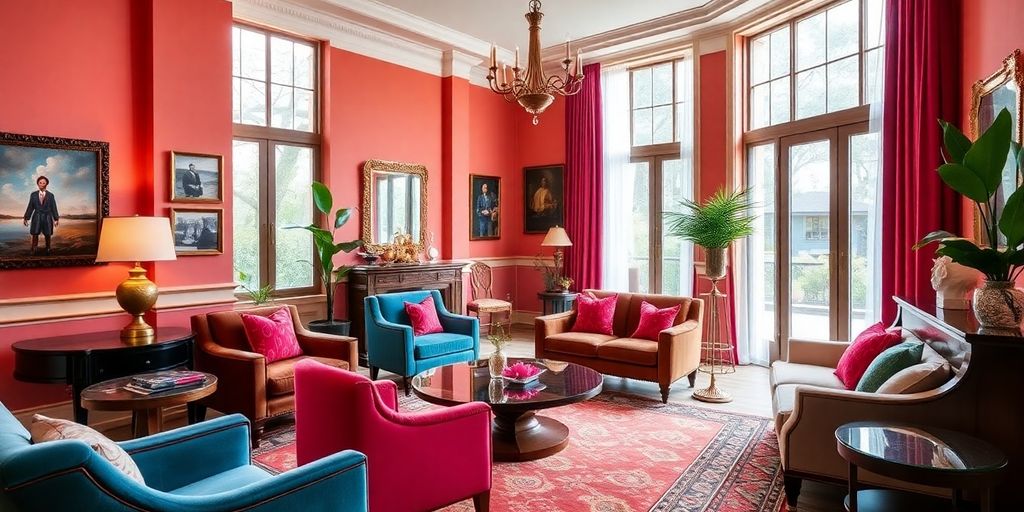 Elegant interior design with stylish furniture and decor.