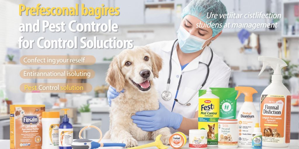 Veterinar cu produse pentru combaterea dăunătorilor.