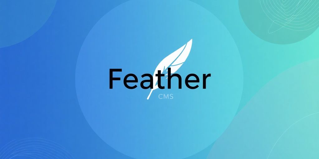 Feather CMS logo with website elements.