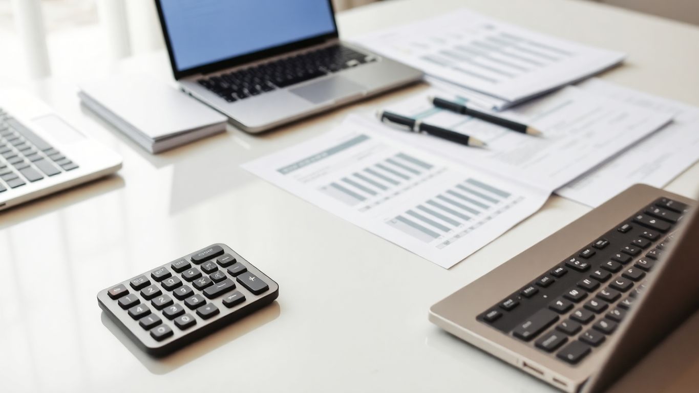 Accounting &Amp; Bookkeeping For Medical Practices In Newport Beach Ca: Financial Health For Your Practice Professional Accounting Workspace With Financial Documents And Laptop.