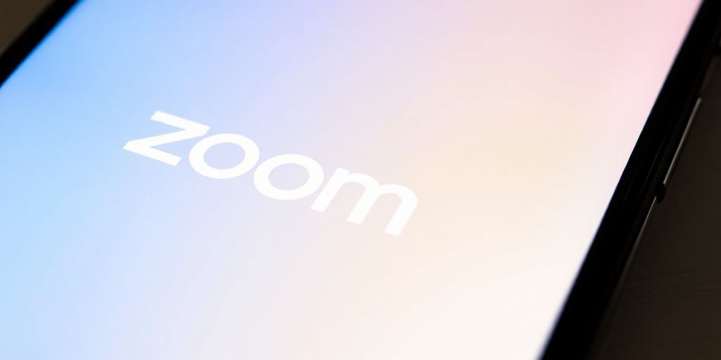 Telefone com cadeado e logo do Zoom.