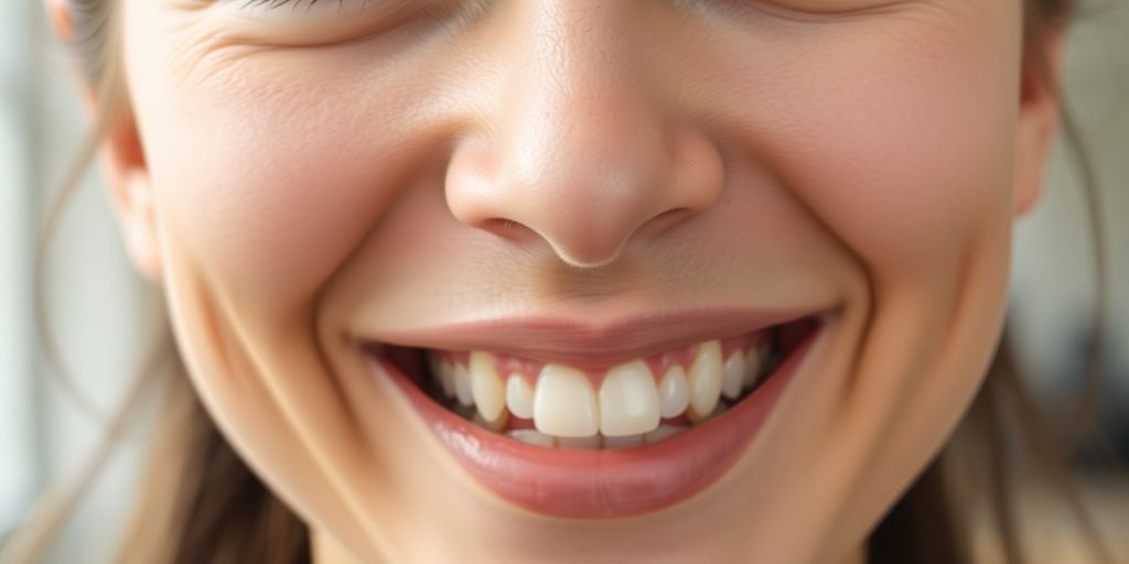 Close-up of a person smiling brightly