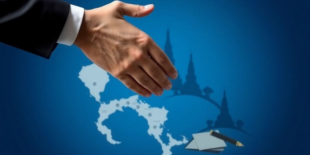 Handshake over Phuket island property documents.