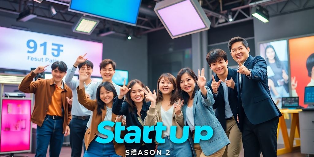 Main cast of Startup Kdrama Season 2 on set.