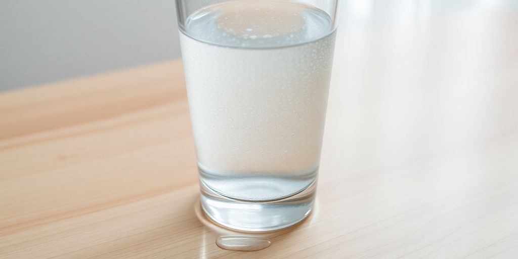A close-up of a glass of water.