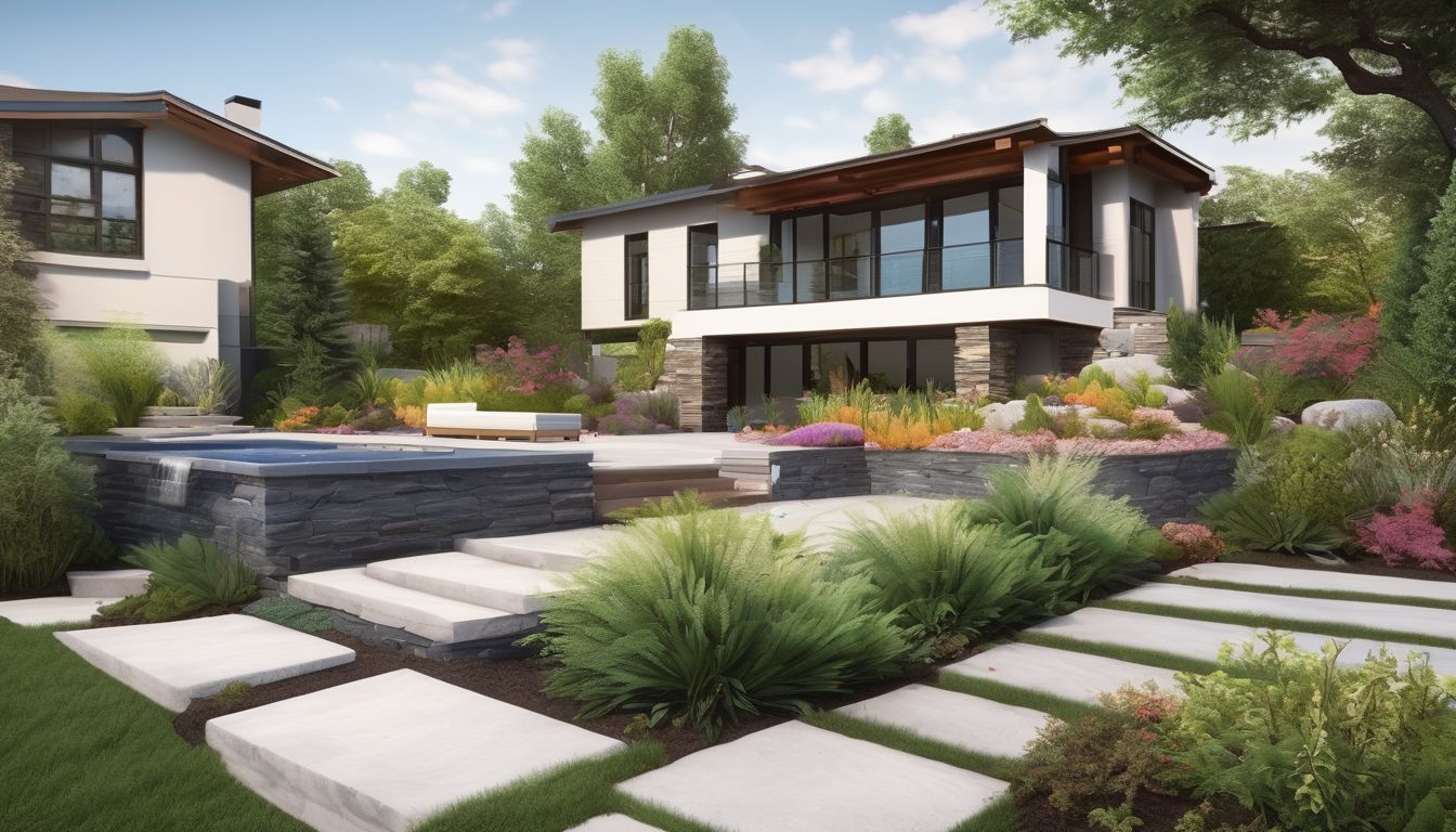 landscaped yard with hardscaping elements