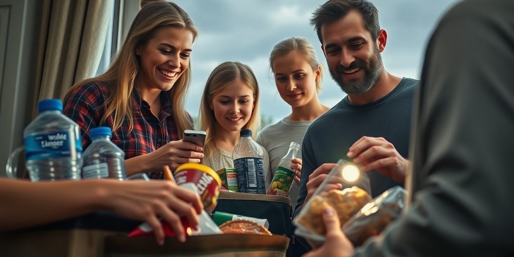 Family packing essentials for hurricane preparedness.