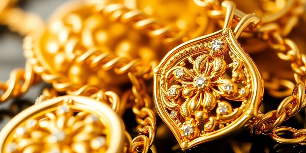 Bijoux en or avec éclat et détails raffinés.