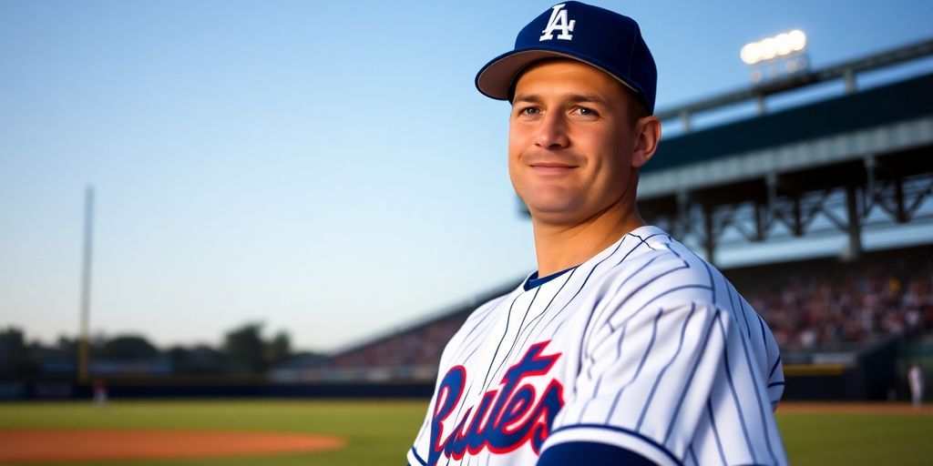 Ryne Sandberg smiling on a baseball field.