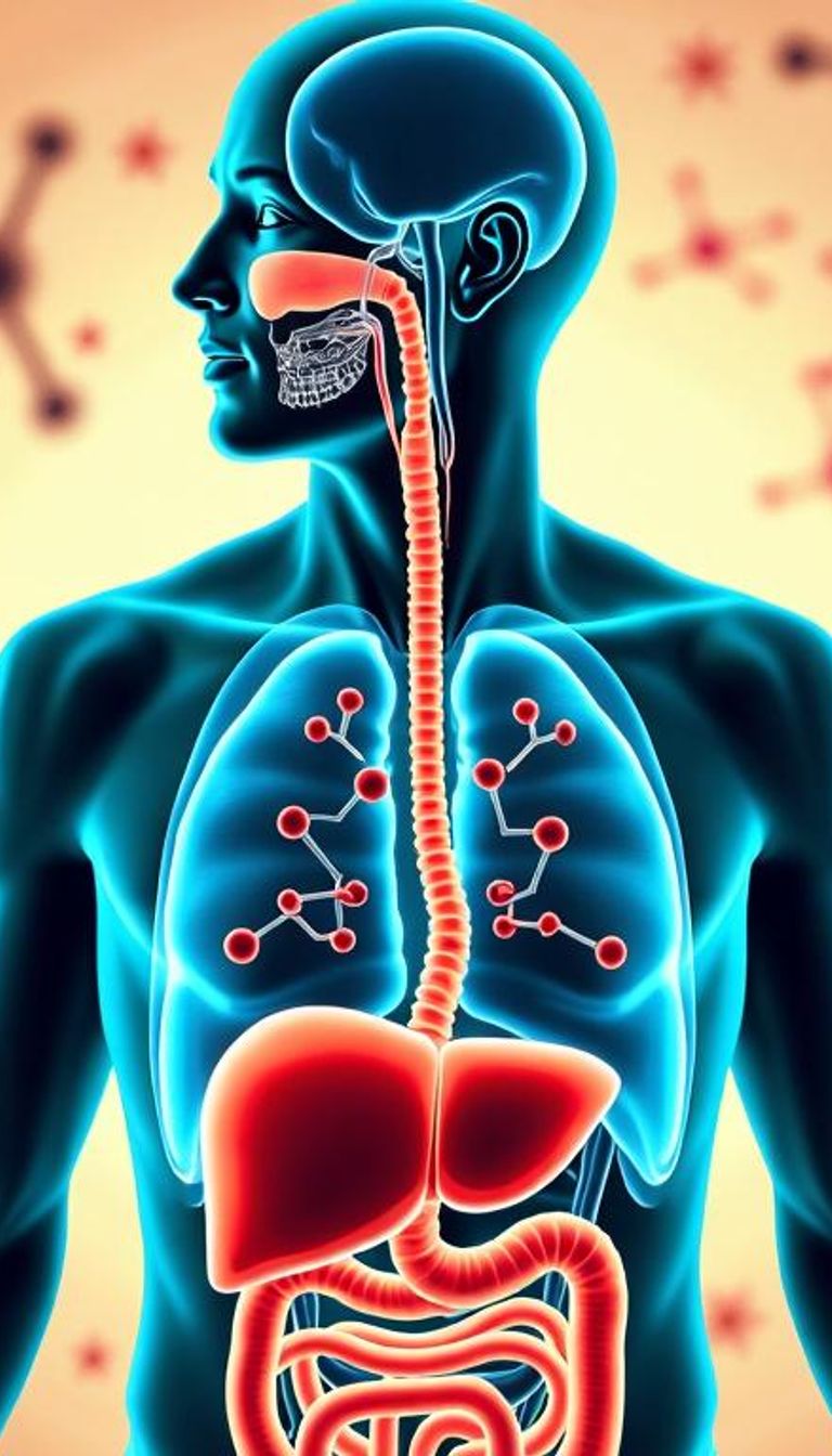 Human body in ketosis with liver and ketones