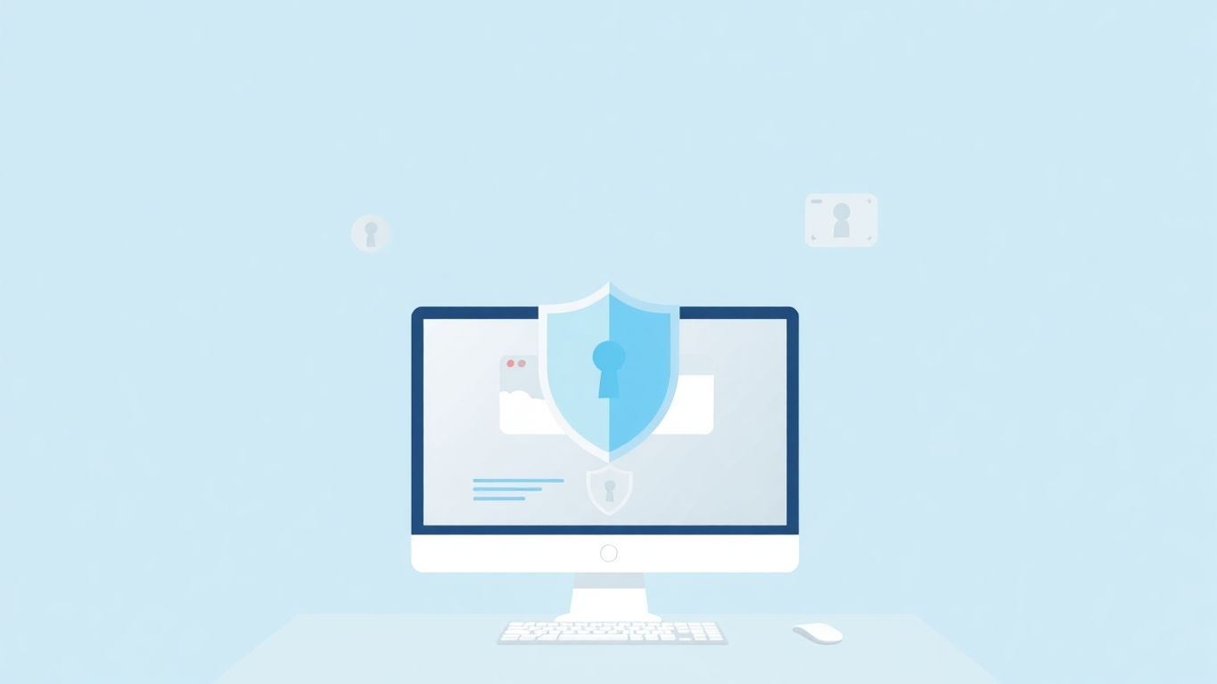 Illustrasjon av et sikkert domene for små bedrifter.