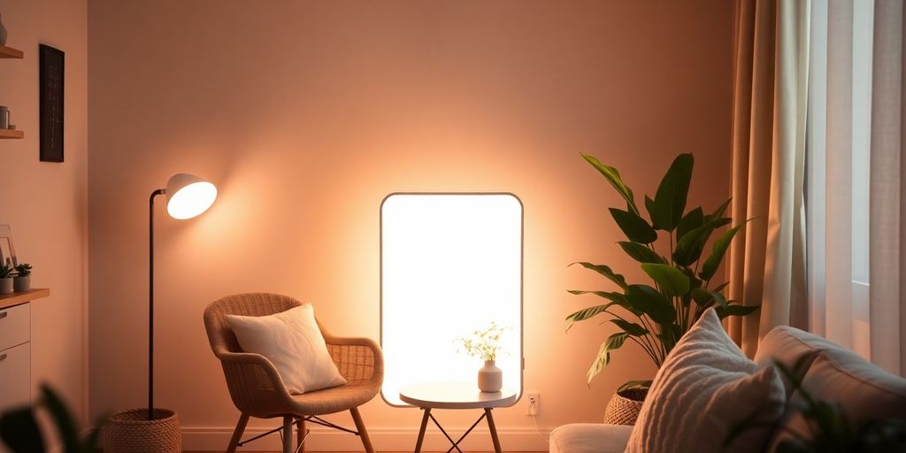 Lichttherapielampe in einem ruhigen Raum