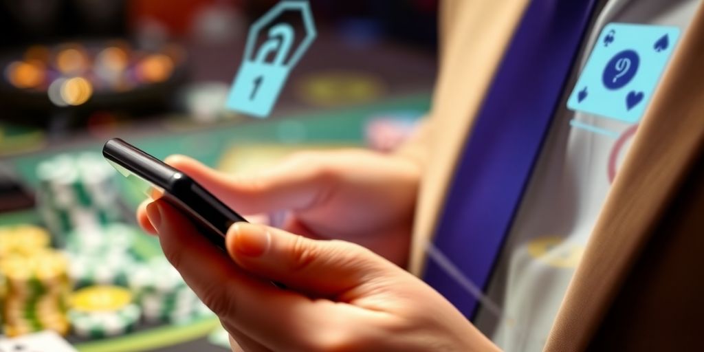 Smartphone showing secure payment for online casino.