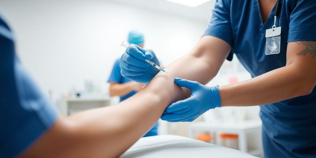 A person receiving medical attention.