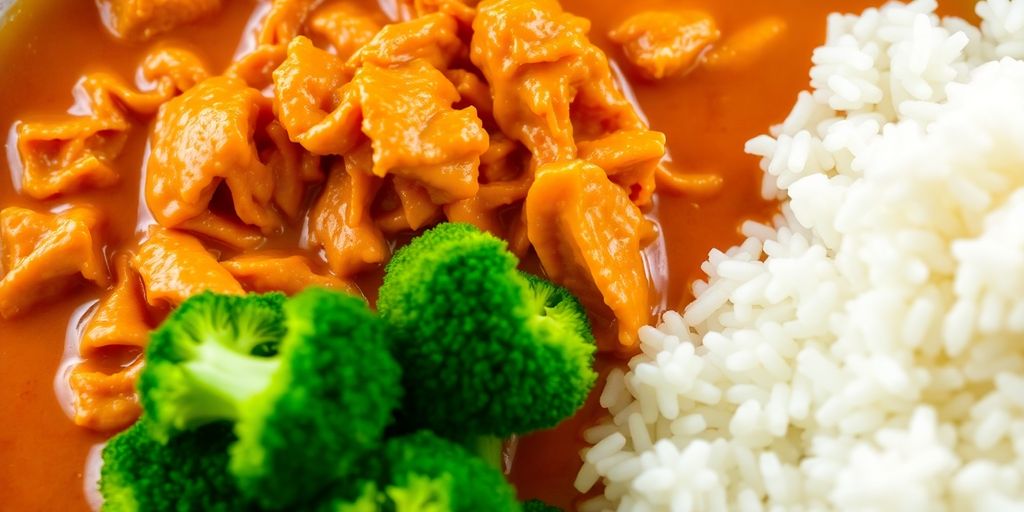 Instant Pot Buffalo Chicken with rice and broccoli