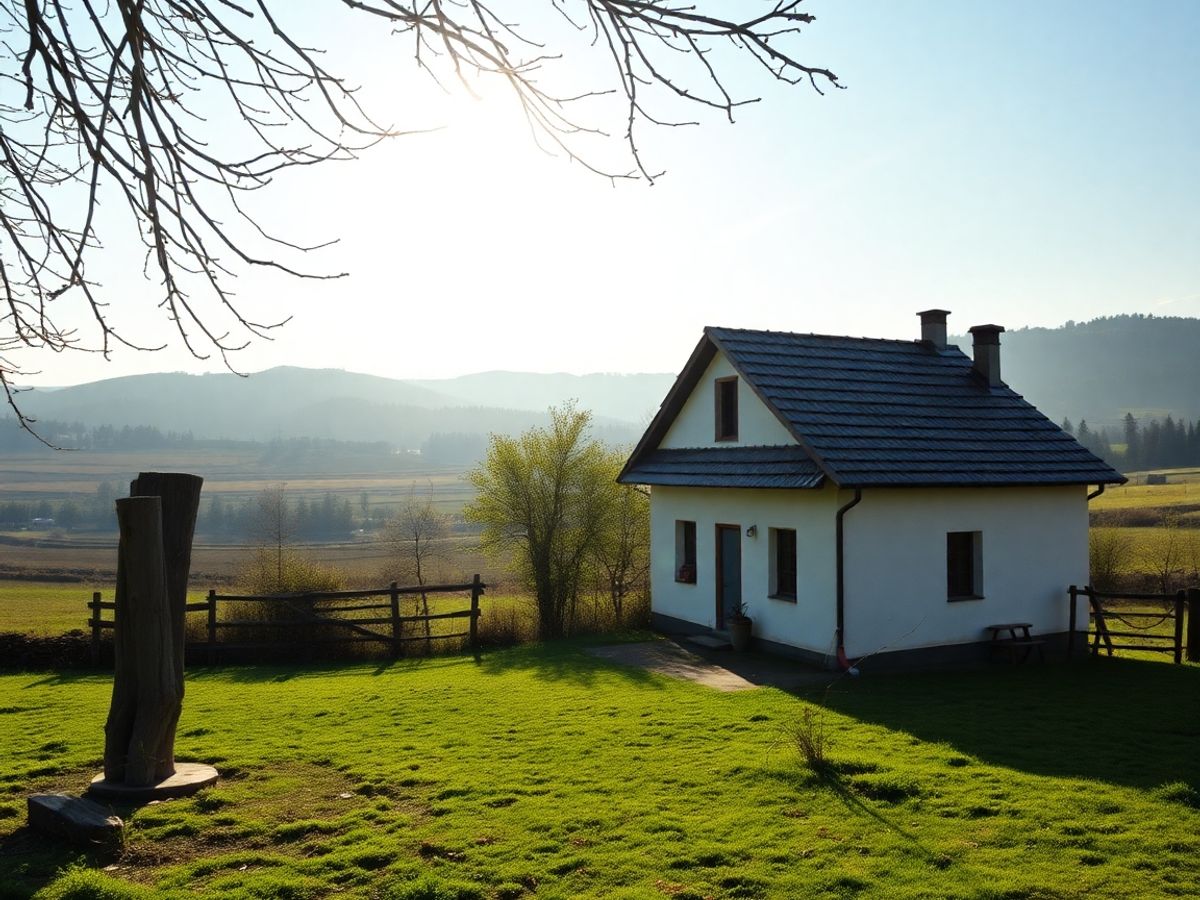 Casă tradițională românească în natură.