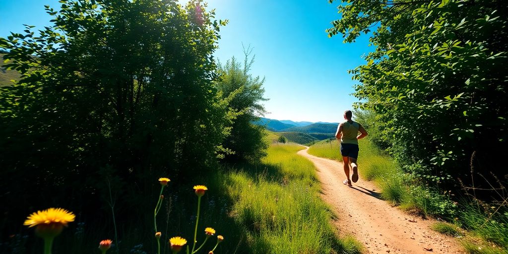 Sportif en pleine nature préservée