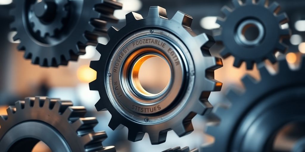 AI gears turning, creative ideas sparking.