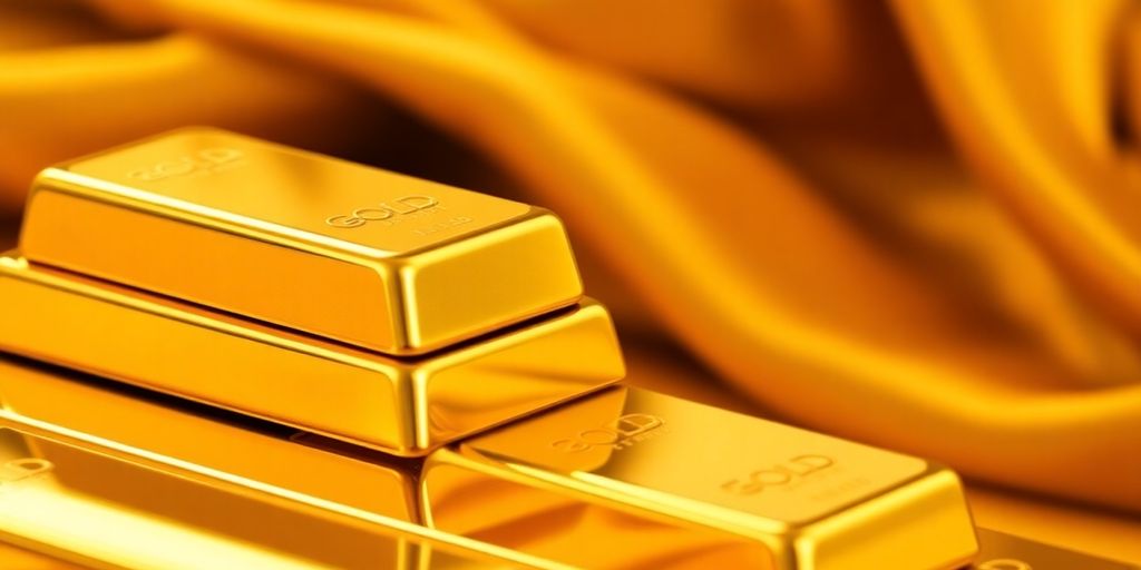 Barres d'or brillantes empilées sur un tissu de luxe