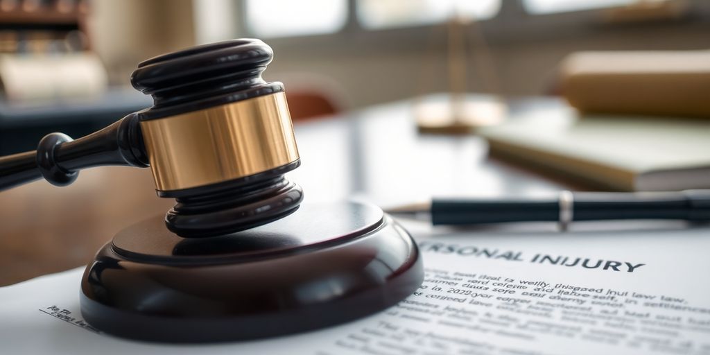 Close-up of a gavel on legal documents.