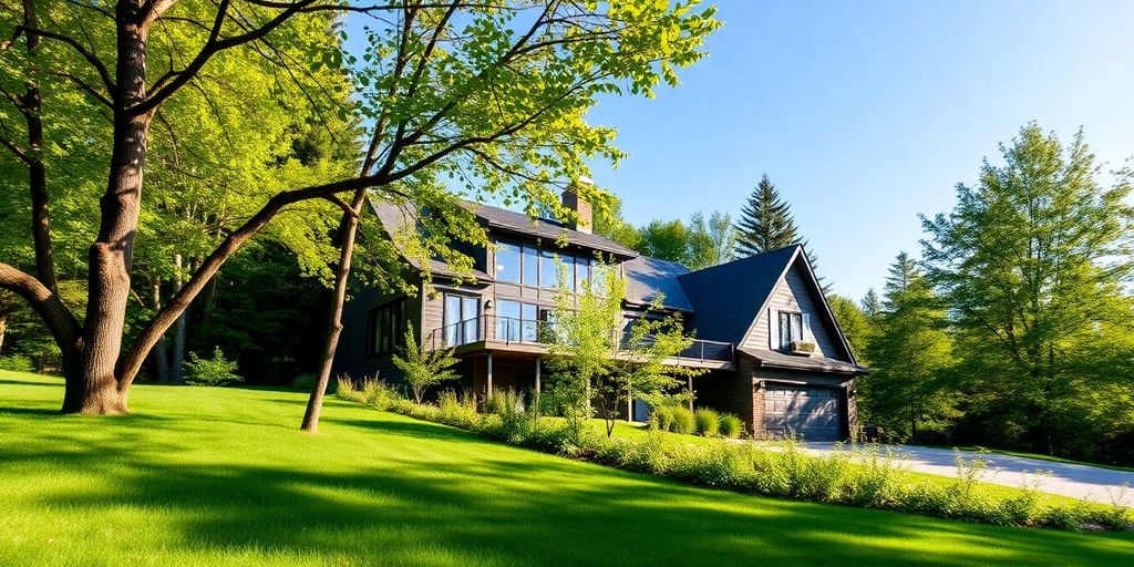 Modern home in nature with lush greenery in Collingwood.