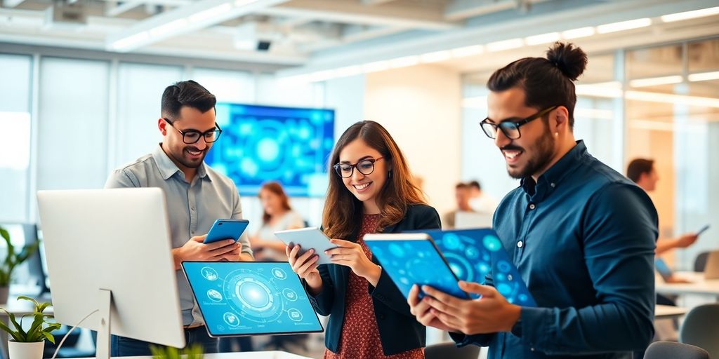 Zaposleni u modernom uredu koriste veštačku inteligenciju.