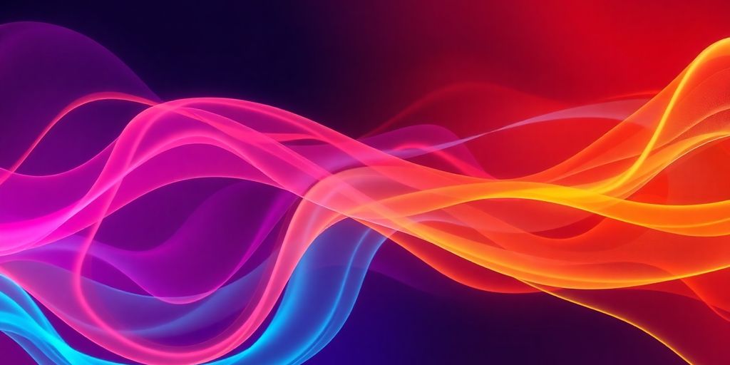 Dynamic lines, vibrant colors, flowing, intricate patterns.