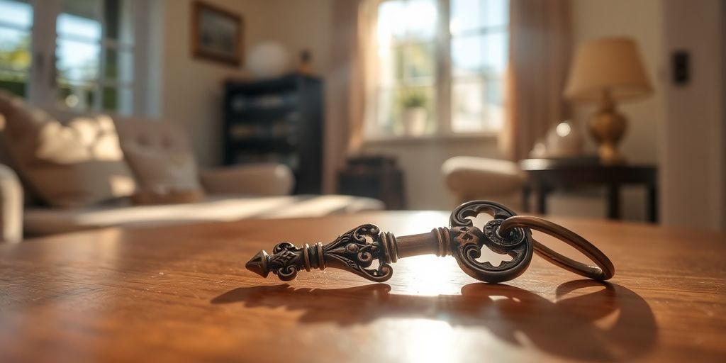 Casa con un candado abierto y un escudo protector.