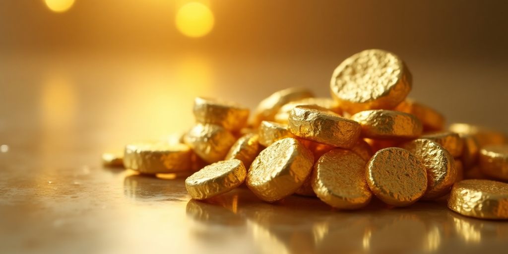 Des morceaux d'or dentaire brillants sur une surface.