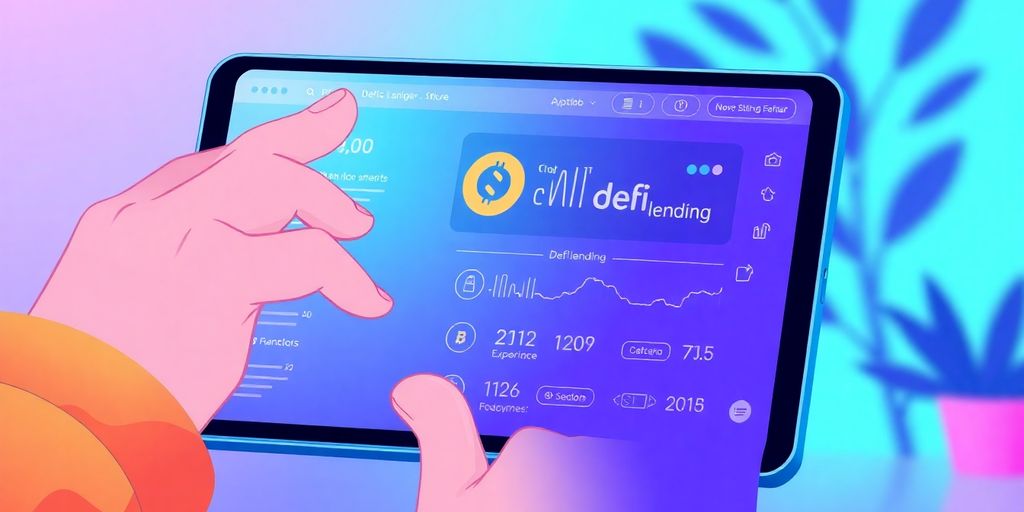 User interacting with a modern defi lending interface.