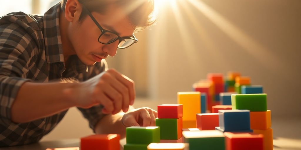 Person planning a bright future with focus.