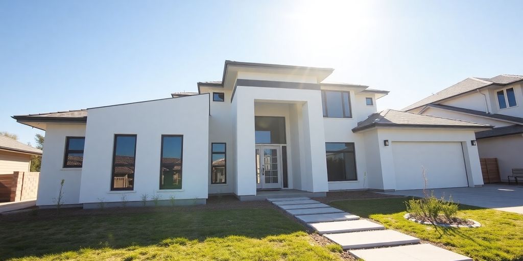 New modern house under construction.