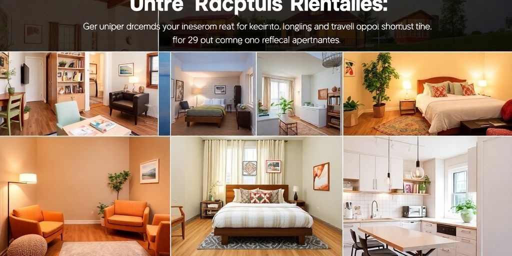 Collage d'appartements à louer et de maisons élégantes.