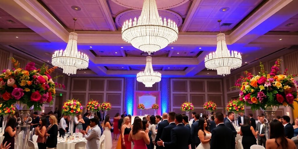 Glamorous quinceañera venue in Dallas with elegant decor.