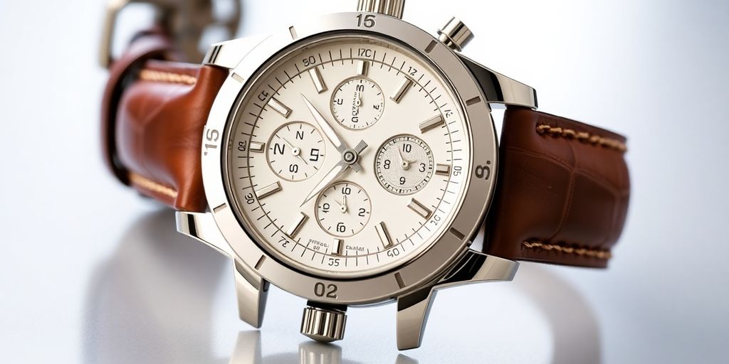 Close-up of a luxurious Breitling watch.