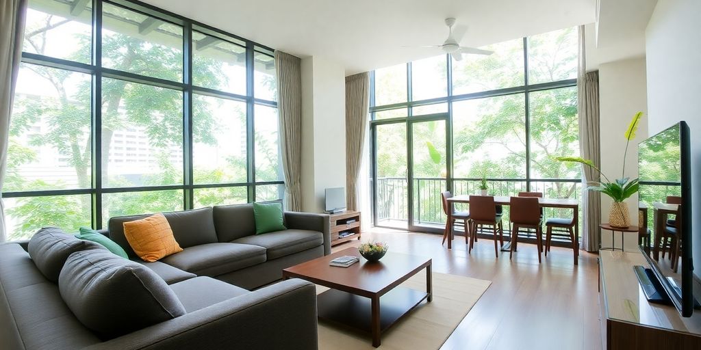 Stylish short-term rental interior in Kuala Lumpur.