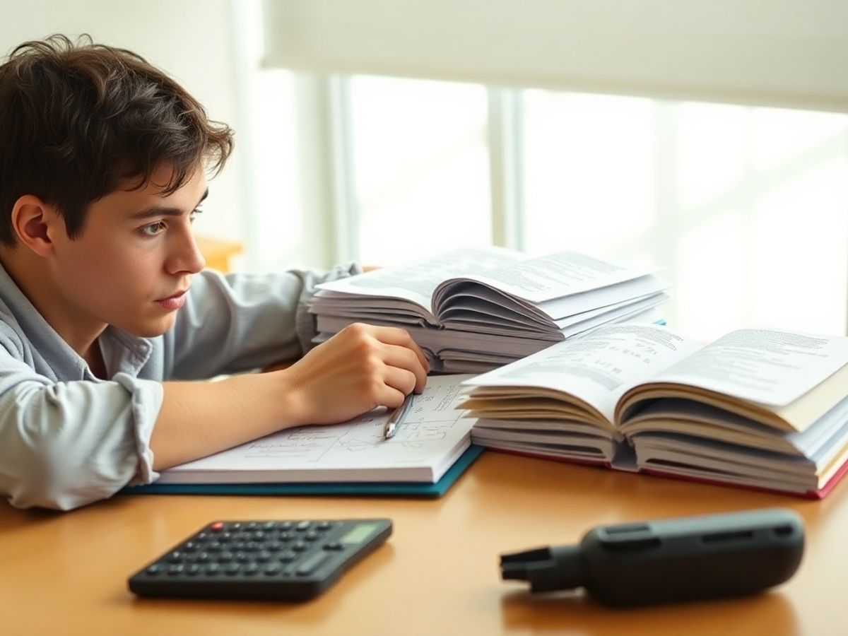 Student studying math for GMAT exam preparation.