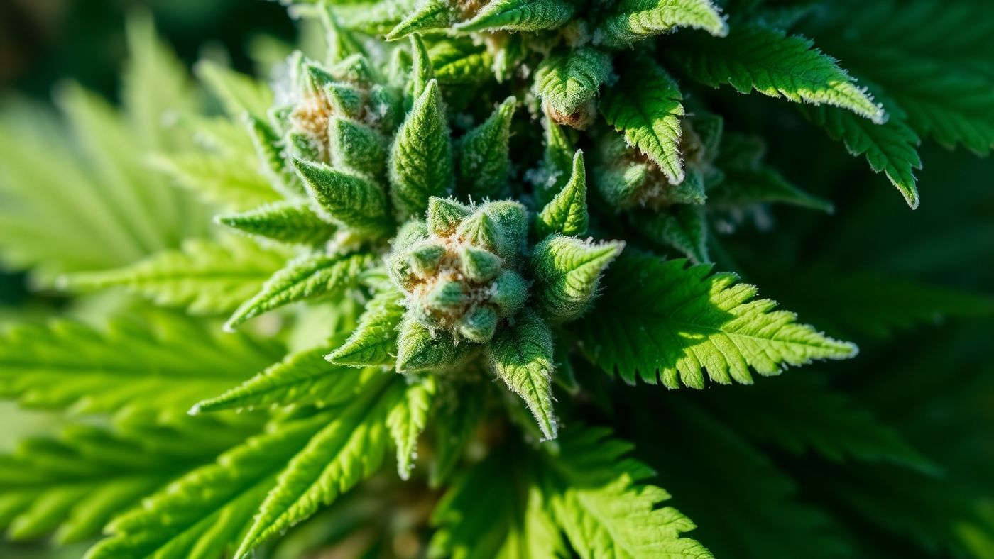 Close-up of premium cannabis flower with vibrant colors.